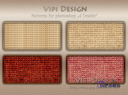4种针织物样式Photoshop填充图案底纹素材 Patterns 下载-玩吧资源站