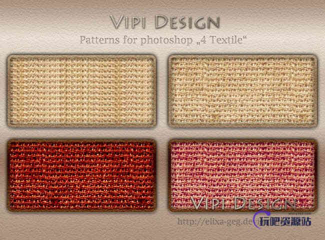 4种针织物样式Photoshop填充图案底纹素材 Patterns 下载