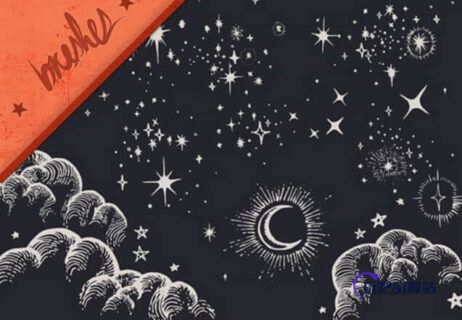 手绘童趣星星、月亮、云朵Photoshop笔刷-玩吧资源站