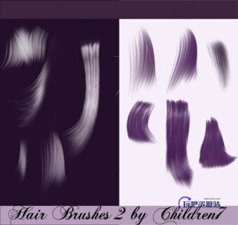 丝柔长发Photoshop笔刷素材-玩吧资源站