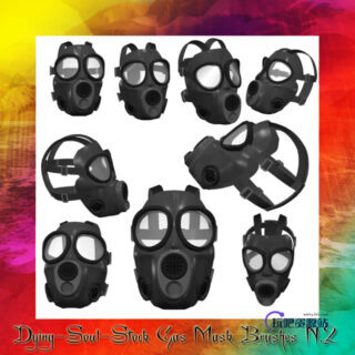 防毒面罩、生化面罩Photoshop笔刷素材-玩吧资源站