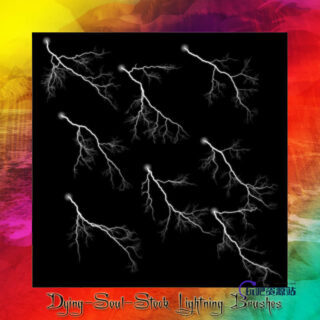 逼真的恐怖闪电Photoshop雷电笔刷-玩吧资源站