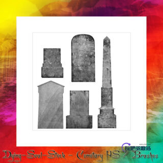 破旧的墓碑、残破的石碑Photoshop笔刷下载-玩吧资源站