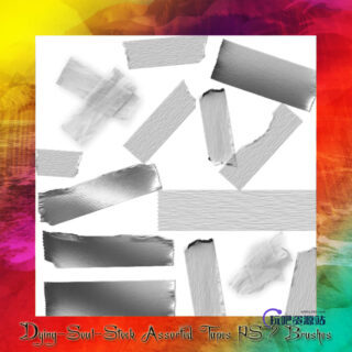 不干胶、胶布、胶带图形Photoshop笔刷-玩吧资源站