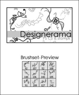 漂亮的手绘可爱印花图案Photoshop笔刷素材下载-玩吧资源站