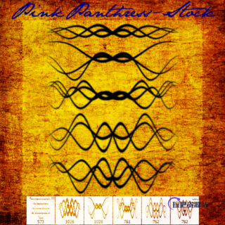 波浪弯曲的线条图案Photoshop笔刷-玩吧资源站