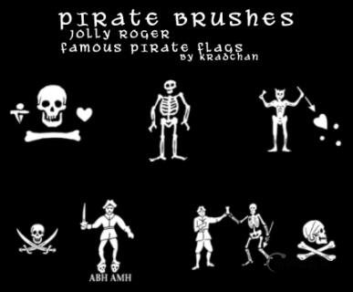 海盗元素图案Photoshop笔刷素材-玩吧资源站