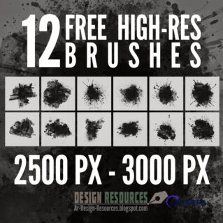 12种超高分辨率油漆、油墨、水墨喷溅痕迹PS笔刷-玩吧资源站