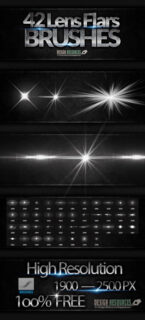 42种超级光影特效、灯光、闪光、光照射灯效果PS笔刷下载-玩吧资源站