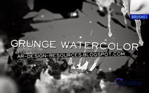 20种高分辨率粗糙的水彩画笔样式PS笔刷-玩吧资源站