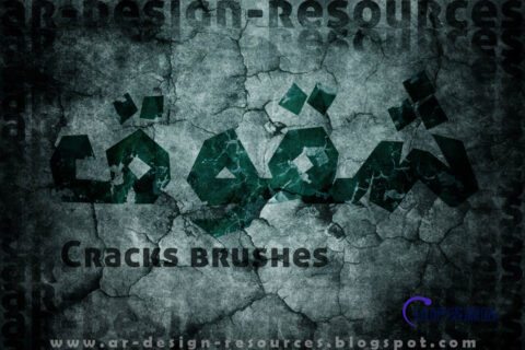 裂缝、剥落、干裂效果纹理PS笔刷下载-玩吧资源站