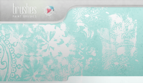 岁月痕迹花纹图案PS笔刷-玩吧资源站