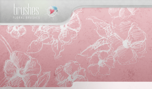 粗糙手绘鲜花PS笔刷-玩吧资源站