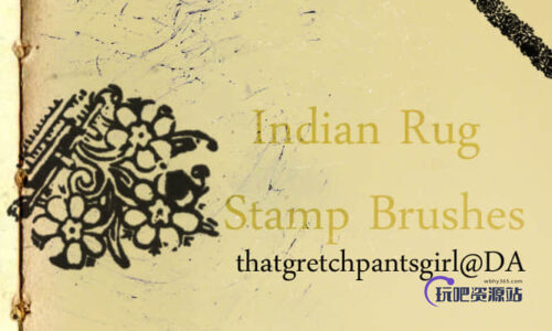 古朴的印度印花、花纹图案PS笔刷-玩吧资源站