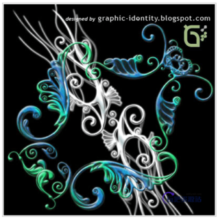 漂亮纹饰蝴蝶花纹图案PS笔刷-玩吧资源站