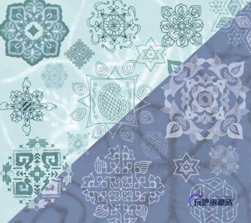 民族花纹图案PS笔刷-玩吧资源站