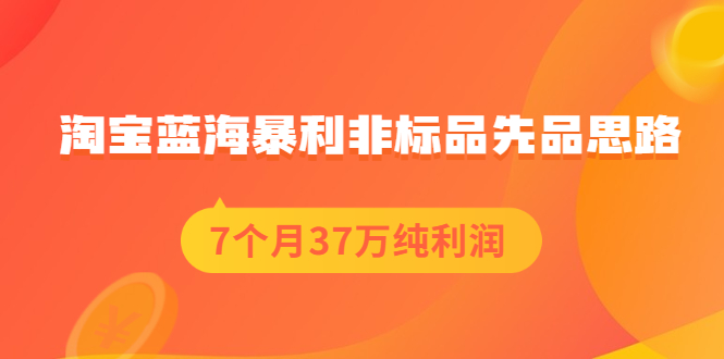 图片[1]-淘宝蓝海暴利非标品先品思路，7个月37万纯利润，压箱干货分享！-玩吧资源站