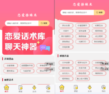 恋爱话术小程序源码 实现高收入的视频号自媒体项目-玩吧资源站