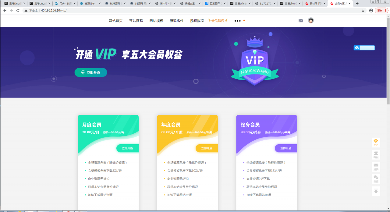 图片[5]-P42 素材源码资源下载站源码，带用户中心和VIP充值系统，后台管理+素材下载+积分金币下载-玩吧资源站