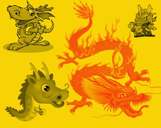 中国龙笔刷