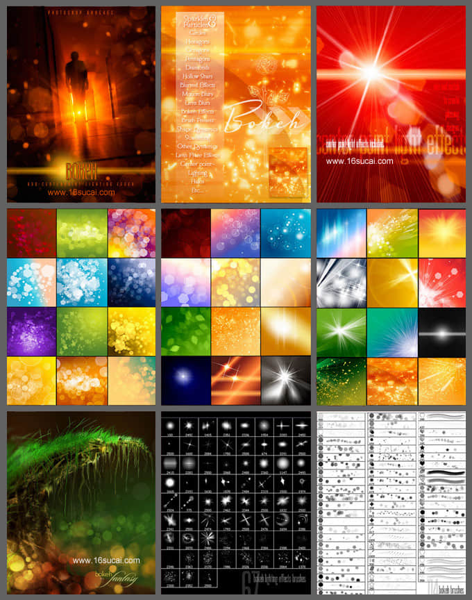 高级梦幻光影、光影、背景虚化效果、闪烁装饰Photoshop笔刷