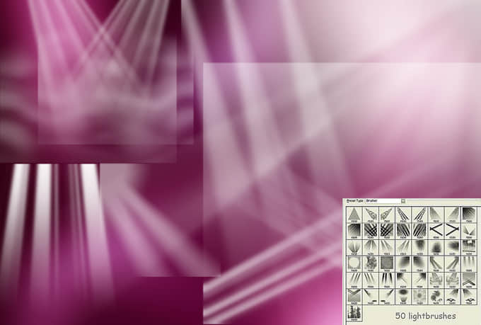 50种灯光照射、打光Photoshop笔刷素材