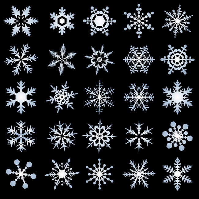 25种漂亮的雪花花纹图案Photoshop笔刷