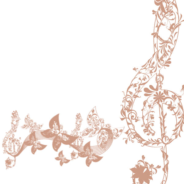漂亮的植物花纹音符图案Photoshop笔刷下载