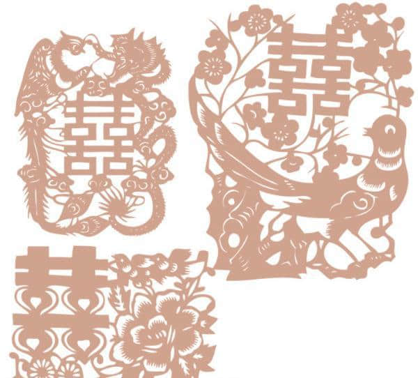 中国传统喜庆剪纸图案Photoshop笔刷下载