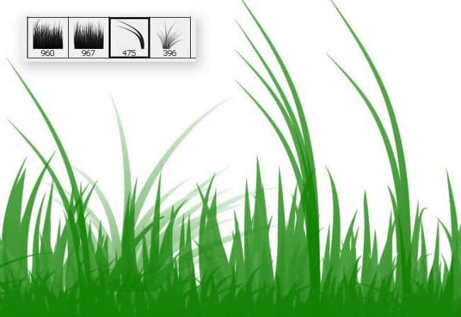 简单小草、青草、草地、草丛Photoshop笔刷