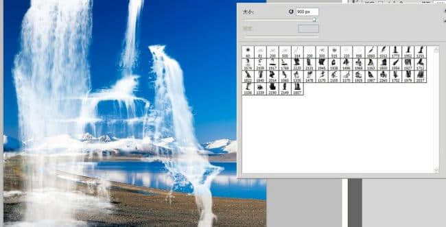 高清瀑布流水Photoshop笔刷素材
