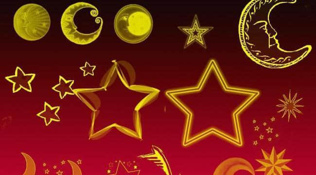 可爱卡通星星月亮Photoshop笔刷下载