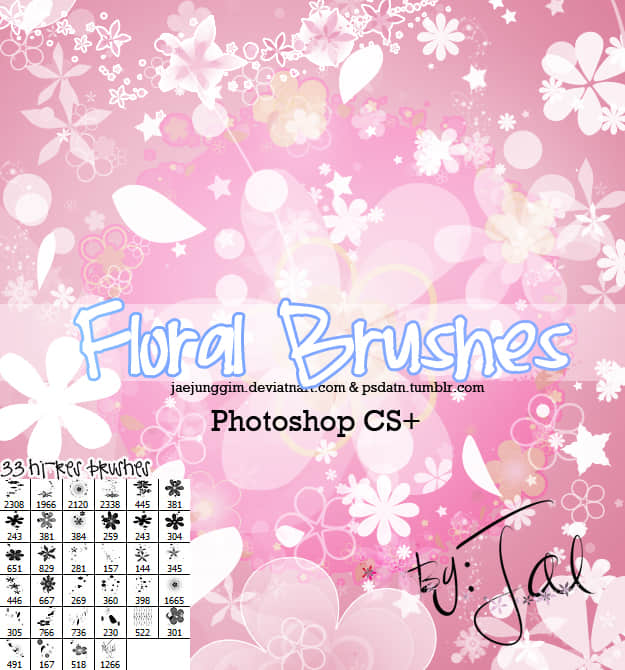 小清新矢量花纹Photoshop笔刷素材