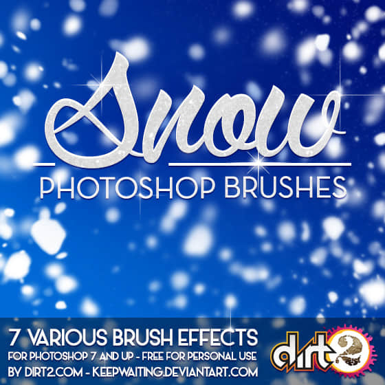 圣诞节雪景、下雪Photoshop笔刷素材