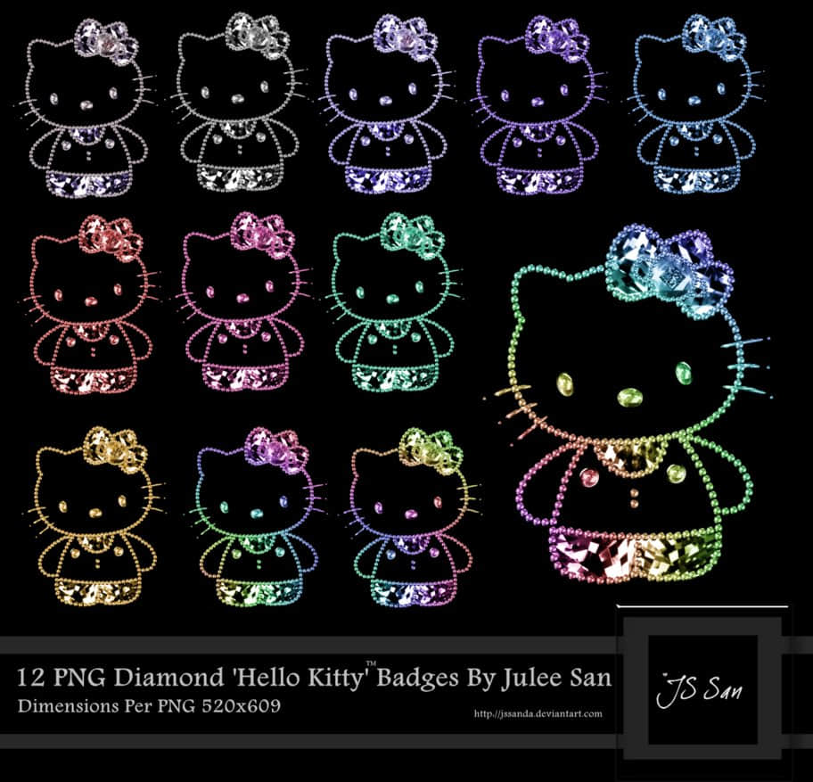彩色小亮珠Hello Kitty图形美图素材