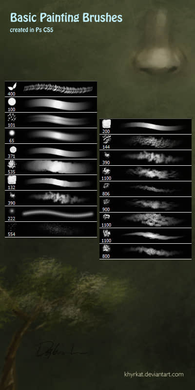 CG植物绘画笔触Photoshop笔刷