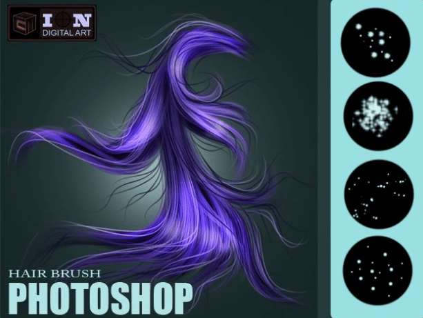 漂亮的CG式发丝、毛发笔触Photoshop笔刷