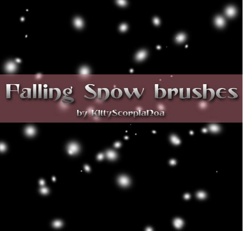 漂亮的下雪、雪花背景PS笔刷素材