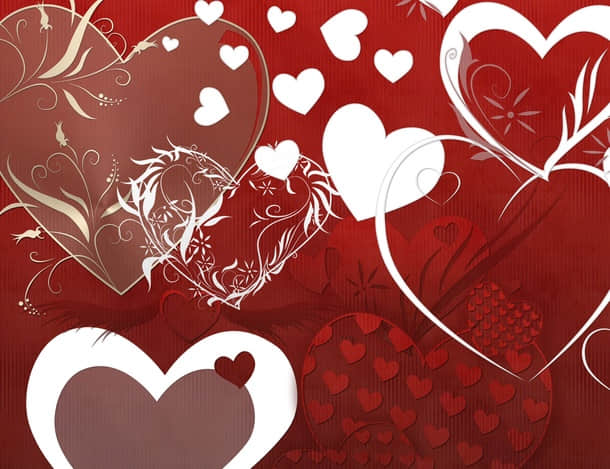 婚礼可用爱心背景装饰photoshop笔刷素材