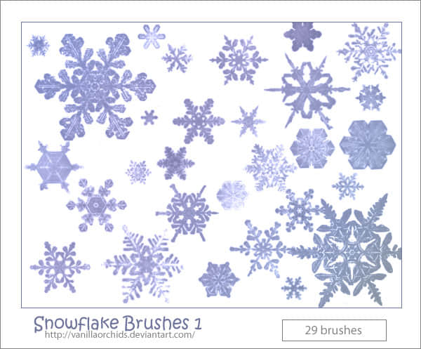 仿真的冰晶雪花图案photoshop笔刷素材