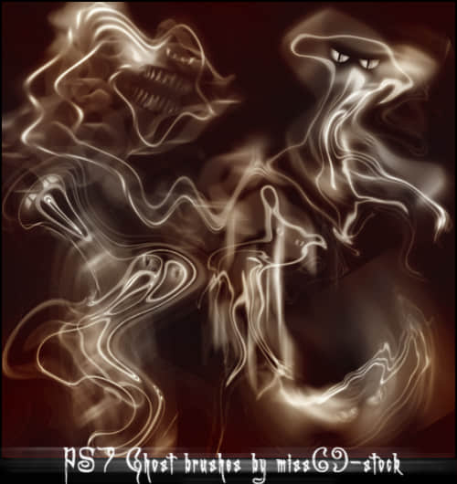 恐怖鬼魂、幽灵PS笔刷素材