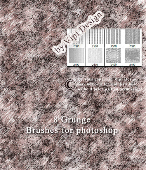 8种线条磨砂纹理背景photoshop笔刷素材