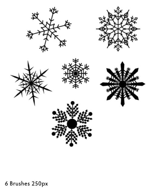漂亮的雪花花纹图案PS笔刷素材下载