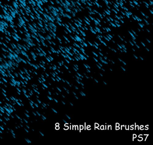 8种暴雨侵袭下雨背景photoshop笔刷素材