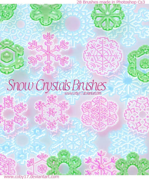雪花冰晶花纹图案photoshop笔刷素材