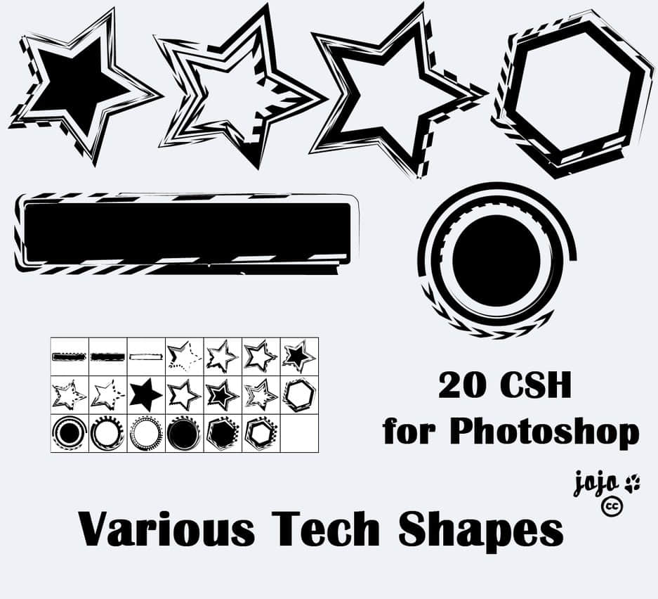 涂鸦式五角星photoshop自定义形状素材下载