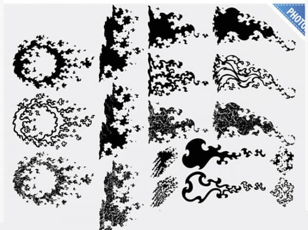 3个矢量火苗、火焰效果图案photoshop笔刷素材打包下载