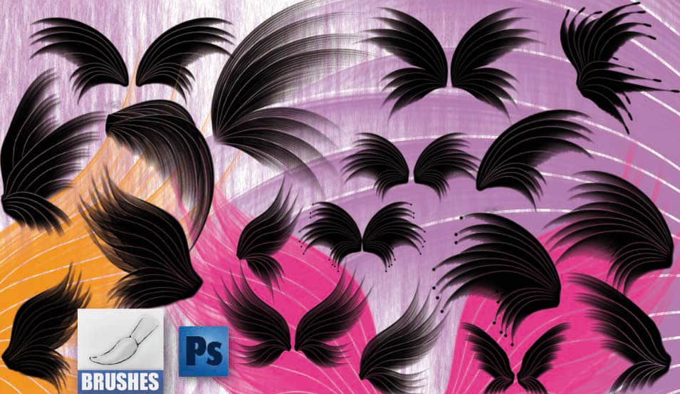梦幻幻影天使翅膀、精灵翅膀photoshop笔刷素材