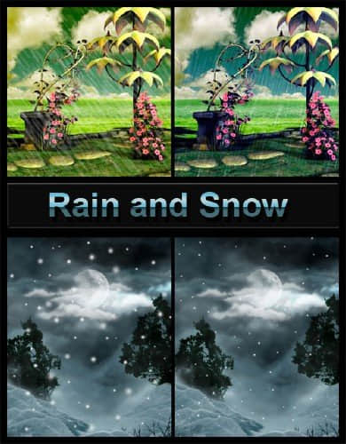 仿真式高分率雨水与雪花PS笔刷