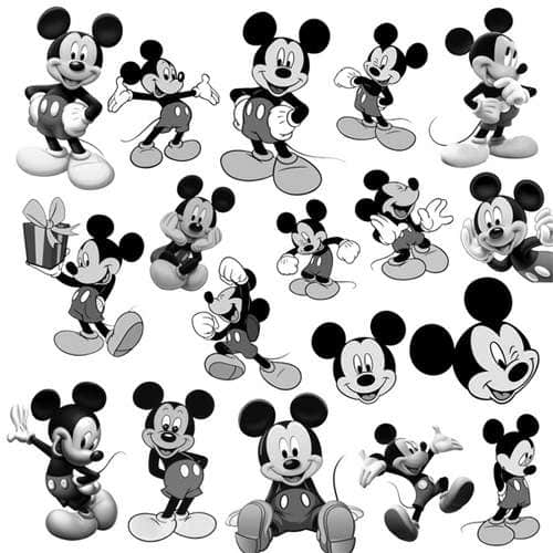 18个3D卡通米老鼠人物PS笔刷